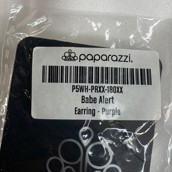 Paparazzi Earring /Babe Alert /Purple Beads - Picture 6 of 7
